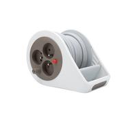Mini Enrouleur Design 3 Prises 2P+T - 7m Taupe - Zenitech