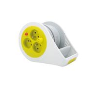Mini enrouleur design 3 prises 2P+T - 7m - Vert - Zenitech