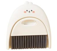 Mini Ensemble Pelle et Balayette de Bureau, Plastique Blanc Flexible | Design Cartoon Créatif, Nettoyage de Table et Chambre, pour Poussière et Débris, Usage Maison et Voiture