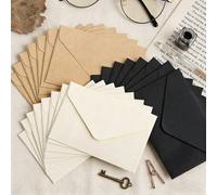 Mini enveloppes en papier kraft, enveloppes mini blanches 10,5*7cm, sacs d'enveloppe minimalistes pour cartes d'invitation et cadeaux, 36/50/60/100 pièces Papetier