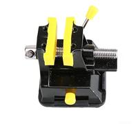 Mini étau de table en alliage de cuivre avec ventouse pour dénuder et sertir les fils - Couleur noire - 10 cm - Avec poignée en aluminium et coussinets en caoutchouc pour une prise en main sûre des
