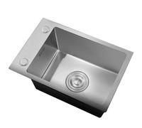 Mini évier en acier inoxydable 304 pour véhicule récréatif - Évier de cuisine compact à simple cuve pour économiser de l'espace - Lavabo pour comptoir Finition argentée (40 x 30 x 20 cm)