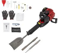 Mini-excavatrices de jardin bicylindres de 52cc, multifonctionnelles, pour l'élagage et la plantation d'arbres, avec foret à pointe et à plat, broyeur de branches pour mini-pelles, et pelle de plantat
