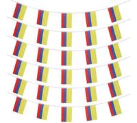 Mini Fanions Colombiens en Polyester, 33 Pieds | Drapeaux Nationaux de Colombie, Résistent au Soleil, Usage Intérieur et Extérieur, Préassemblés à Suspendre