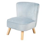 Mini Fauteuil En Velours Et Pieds En Bois Massif Lil Sofa Bleu Clair TU
