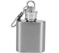 Mini flasque pour liqueur - En acier inoxydable - Anti-fuite - Avec porte-clés - 1 oz - Bouteille cachée portable - Bouteille de camping - Bouteille de poche - Bouteille de whisky pour hommes et