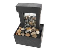 Mini Fontaine de Table Intérieure Noire en Abs 1 Set | Galets Inclus, Câble USB Fourni, Usage Intérieur Bureau, Style Chinois Artistique pour Ambiance Paisible