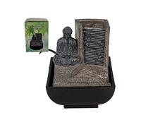Mini-Fontaine d'intérieur grise Bouddha en Polyrésine 16 cm