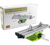 Mini-fraiseuse de précision Table de travail, déplacement de l'axe X 200 mm, déplacement de l'axe Y 50 mm, fentes réglables en queue d'aronde