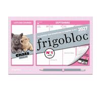 Mini Frigobloc Hebdomadaire Chats Rigolos 2027 - Calendrier familial (de sept. 2026 à déc. 2027)