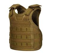 Mini gilet tactique Molle pour bière - Refroidisseur de bière réglable - Pour canettes ou bouteilles de 355 ml ou 550 ml 1 paquet, kaki.