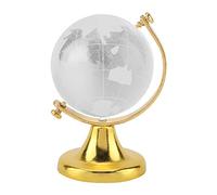 Mini globe en cristal pour décoration de bureau, décoration d'intérieur, globe terrestre rond, carte du monde (doré)