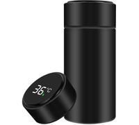 Mini Gourde Isotherme en Acier Inoxydable, 300ml intelligente a LED de la température, Etanche, pour Running, École, Bureau|Noir