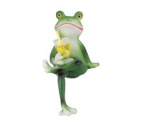 Mini grenouille en résine - Décoration de jardin - Grenouille fantaisiste pour plantes en pot - Pour extérieur et intérieur - Vert - Compact - Pour jardin, balcon, terrasse (tasse à prendre)