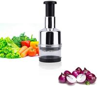 Mini Hachoir Manuel pour Oignons et Légumes, Coupe-Oignons avec Presse-Ail pour Cuisine