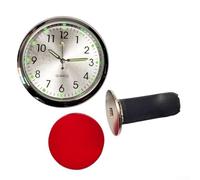 Mini horloge de voiture lumineuse pour tableau de bord, petite montre numérique avec veilleuse, minuterie en acier galvanisé pour bateau, vélo, bleu (argent)