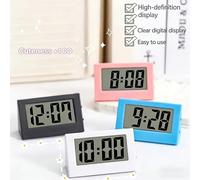 Mini horloge électronique LED numérique, horloge de bureau minimaliste de style INS silencieuse, petit réveil de décoration de bureau pour étudiant Blanc,noir,bleu,rose,vertABS