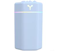 Mini humidificateur portable alimenté par USB pour la maison, les voyages - Fonctionnement silencieux - Refroidisseur d'air personnel avec éclairage d'ambiance - 7 x 11,65 cm (bleu)