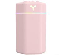 Mini humidificateur portable alimenté par USB pour la maison, les voyages - Fonctionnement silencieux - Refroidisseur d'air personnel avec éclairage d'ambiance - 7 x 11,65 cm (rose)
