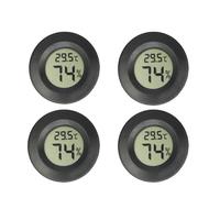 Mini hygromètre thermomètre Fahrenheit ou Celsius, moniteur numérique LCD, jauge de température d'humidité ronde pour pièce intérieure, 2/4 pièces Black 4pcs