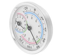 Mini Hygromètre Thermomètre Portable en Alliage D’aluminium | Cadran Analogique Lisible, Capteur Haute Précision, Design Rond Moderne, Coloris Argenté, Plastique