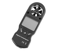 Mini Hygrothermographe Numérique Portable, Anémomètre à Écran Lcd | Mesure Humidité, Température et Vitesse D’air, Boîtier Plastique Noir, Paquet de Rangement Inclus