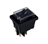 Mini interrupteur à bascule bipolaire noir à encastrer 3750W, 15A, 250V, IP44, capuchon de protection, garantie 5 ans - Tibelec