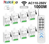 Mini interrupteur d'éclairage sans fil RF 433 Mhz, avec télécommande, Distance de 1000M, relais Ac220V, récepteur, pour ventilateur de lampe Led domestique 3RC 1B