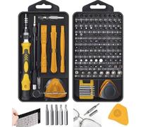 Mini-jeu de tournevis, 130 en 1, tournevis de précision magnétiques, jeu avec embouts pour téléphones portables, modèles électroniques à monter soi-même, smartphones, ordinateurs portables, jaune