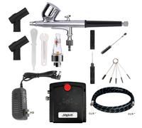 Mini-kit d'aérographe avec compresseur, à double action, à gravité