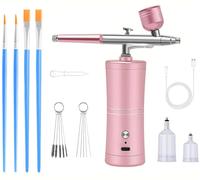 Mini kit d'aérographe pour nail art, décoration de gâteaux et modélisme (rose)