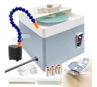 Mini kit d'outils pour meuleuse de verre, 60 W, foret diamant portable avec disques de grain, pompe de circulation d'eau et outil de positionnement d'angle pour le traitement du verre