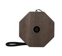 Mini lampe hexagonale torsadée - Finition noyer - Lampe de bureau et de chevet LED moderne en bois, lumière blanche chaude réglable, éclairage d'ambiance sculptural pour la maison, le bureau et la