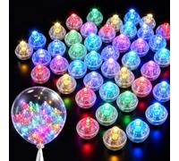 Mini LED Balloon Lumière, 50 Rond Boules Lumineux pour Lanterne Papier | Colores Lumineus Lampe Sans Fil Baudruche Led Lights pour Halloween Anniversaire Noël Nouvel Halloween Fête Mariage Carnaval