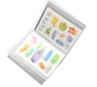Mini Livret de Rangement A6, Sac de Rangement pour Dossiers A6 avec 40 Pages (16,1 X 12,8 X 2,5 cm) pour Autocollants, Cartes Postales