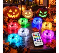 Mini Lumières LED Submersible pour Aquarium Étang Piscine, Étanche RGB | 6 Mini Lampe Sans Fil Multicolore Sous Marines IP68 Bougies Éclairage pour Déco Halloween Noël Vase Jardin Baignoire Fontaine