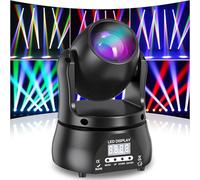 Mini Lyre LED 60W Beam Tête Mobile Lumière de scène, RGBW lumière de fête dmx512 commande vocale Système d'éclairage professionnel pour éclairage de scène Disco DJ Bar Noël (Nouvelle version)