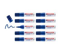 Mini-marqueur permanent edding,5 - Bleu - 10 stylos - Pointe ronde fine 1 mm - Imperméable, sèche vite, résiste à l'effacement - Mini-marqueur pour carton, plastique, bois, métal, pierre, toile