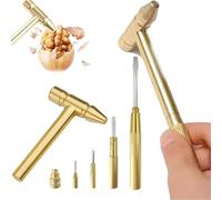 Mini marteau multifonction 6 en 1 en cuivre, marteau multifonction avec outils de précision, mini marteau multifonction en cuivre et maillet à vis
