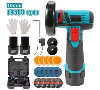 Mini-meuleuse d'angle - 12 V, sans fil - 19 500 tr/min - Moteur sans balais - Disque abrasif - Pour bricoleurs - 2 batteries