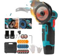 Mini-meuleuse d'angle, 19 500 tr/min, tension 12V, diamètre de disque 10 mm, batterie lithium rechargeable, incluant le chargeur