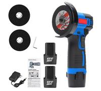 Mini-meuleuse d'angle - 550 W - Moteur à balais - Batterie - Polisseuse - 2 batteries - Chargeur