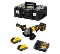 Mini-meuleuse d'angle DeWALT DCG404H2T (2 batteries Powerstack de 5,0 Ah + DCB1104 + TSTAK II)