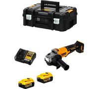 Mini-meuleuse d'angle DeWALT DCG408P2T (2 batteries de 5,0 Ah + DCB1104 + TSTAK II)
