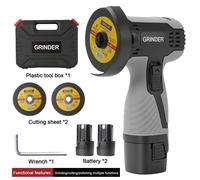Mini-meuleuse d'angle - Meuleuse d'angle sans fil - Modèle E-2 avec batterie - Rechargeable - Pour découper et polir - Idéale pour les bricoleurs