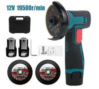 Mini meuleuse d'angle sans fil 12V - 600W, 19500 RPM, 2 batteries 1300mAh - Pour coupe, meulage, polissage