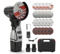 Mini meuleuse d'angle sans fil 16,8 V avec 2 batteries de 2000 mAh, 15 disques à tronçonner et 5 disques abrasifs, batterie flexible de 75 mm, moteur sans balais 19500 tr/min pour couper, polir