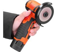 Mini meuleuse d'angle sans fil 75mm avec 2 batteries 1.5Ah 12V et avec indicateur de charge de batterie Kit meuleuse + coffret