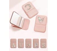 Mini miroir de maquillage pliable et portable en forme de fleur et de lettre, miroir de maquillage avec lettre A-Z et support, miroir de voyage, produit de beauté, miroir de maquillage de bureau, miro