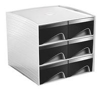 Mini module de rangement plastique My Cube 6 tiroirs noirs - Noir - Cep G